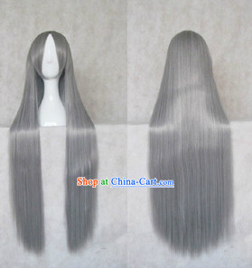 Ancient Chinese Long Grey Wig for Men