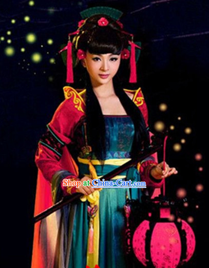 Ancient Chinese High Collar Hanfu Clothes Complete Set for Women