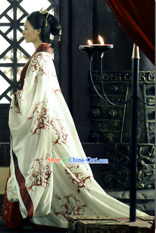 Kuei Ku-tzu Wiser Drama Ancient Chinese Imperial Palace Empress Suit Full Set with Long Trail