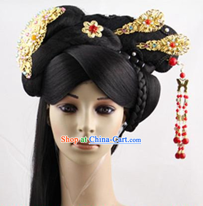 Chinese Traditional Black Long Wigs