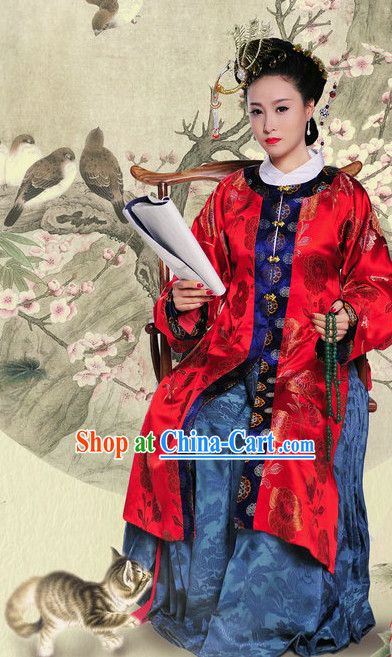 Ancient Chinese Red Wedding Dress for Women