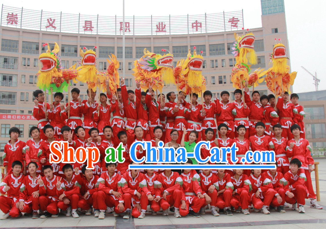 Chinese Dragon Costume Adult Complete Set for Four People