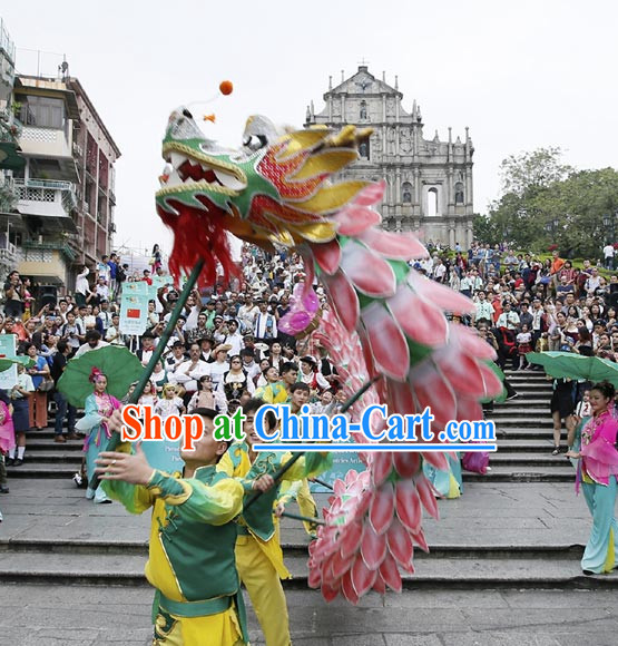 Shanghai Handmade Lotus Flower Dragon Dance Equipment Complete Set