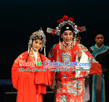 Chinese Opera Peking Opera Cantonese Opera Classic Wedding Costumes and Headwear Complete Set