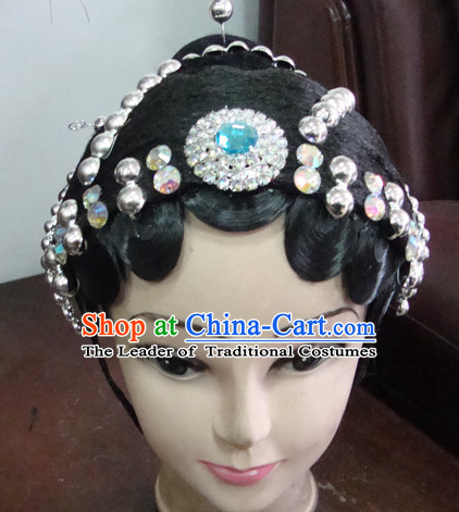 Handmade Ancient Chinese Peking Opera Huang Shan Lei Hua Dan Hairstyles Fascinators Fascinator Wholesale Jewelry Hair Pieces