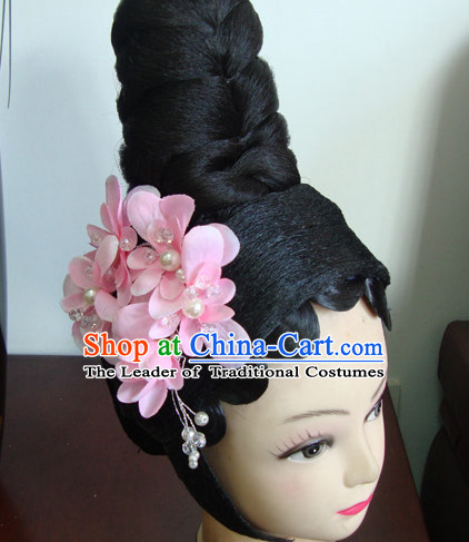 Ancient Chinese Peking Opera Hua Tan Hairstyles Long Black Wigs  Fascinators Fascinator Wholesale Jewelry Hair Pieces