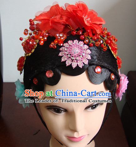 Ancient Chinese Peking Opera Hua Tan Hairstyles Long Black Wigs  Fascinators Fascinator Wholesale Jewelry Hair Pieces