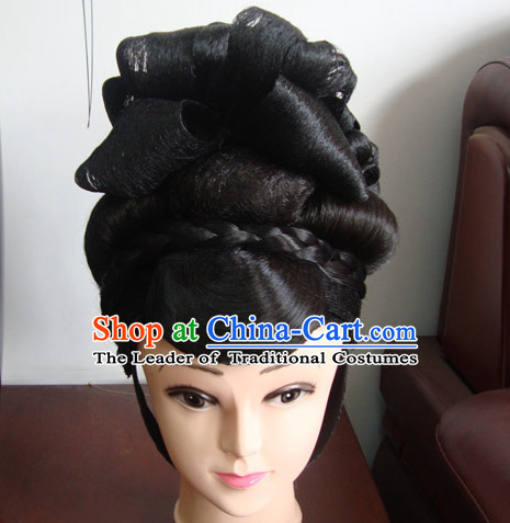 China Stage Performance Li Yugang Hairstyles Long Black Wigs