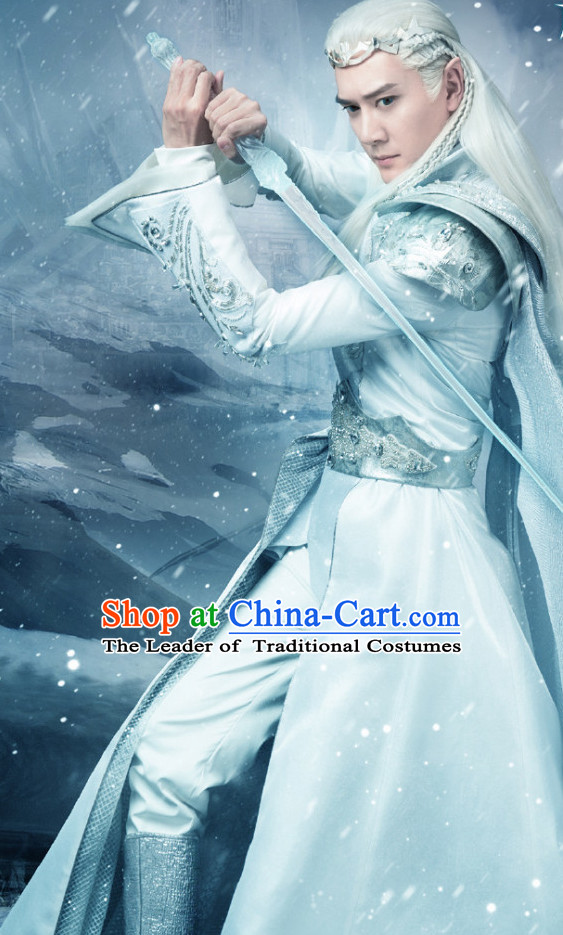 Ice Fantasy Prince Drama Costumes Complete Set for Men