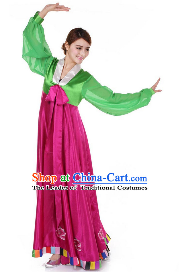 Chinese Korean Ethnic Dance Outfit Costume Wholesale Clothing Group Dance Costumes Dancewear Supply for Girls