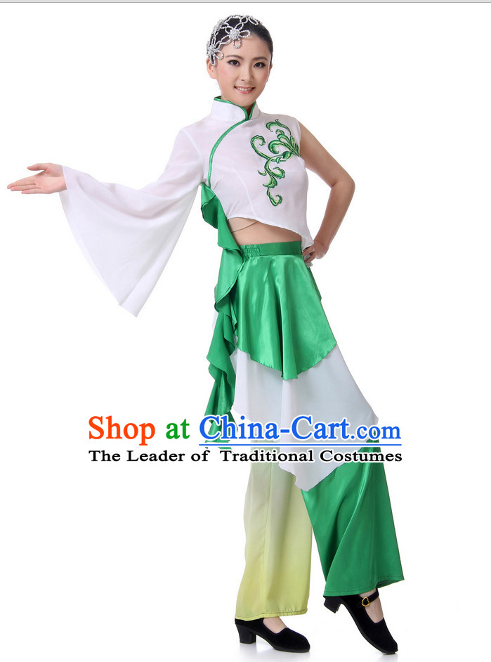 Chinese Fan Dance Costume Wholesale Clothing Group Dance Costumes Dancewear Supply for Lady