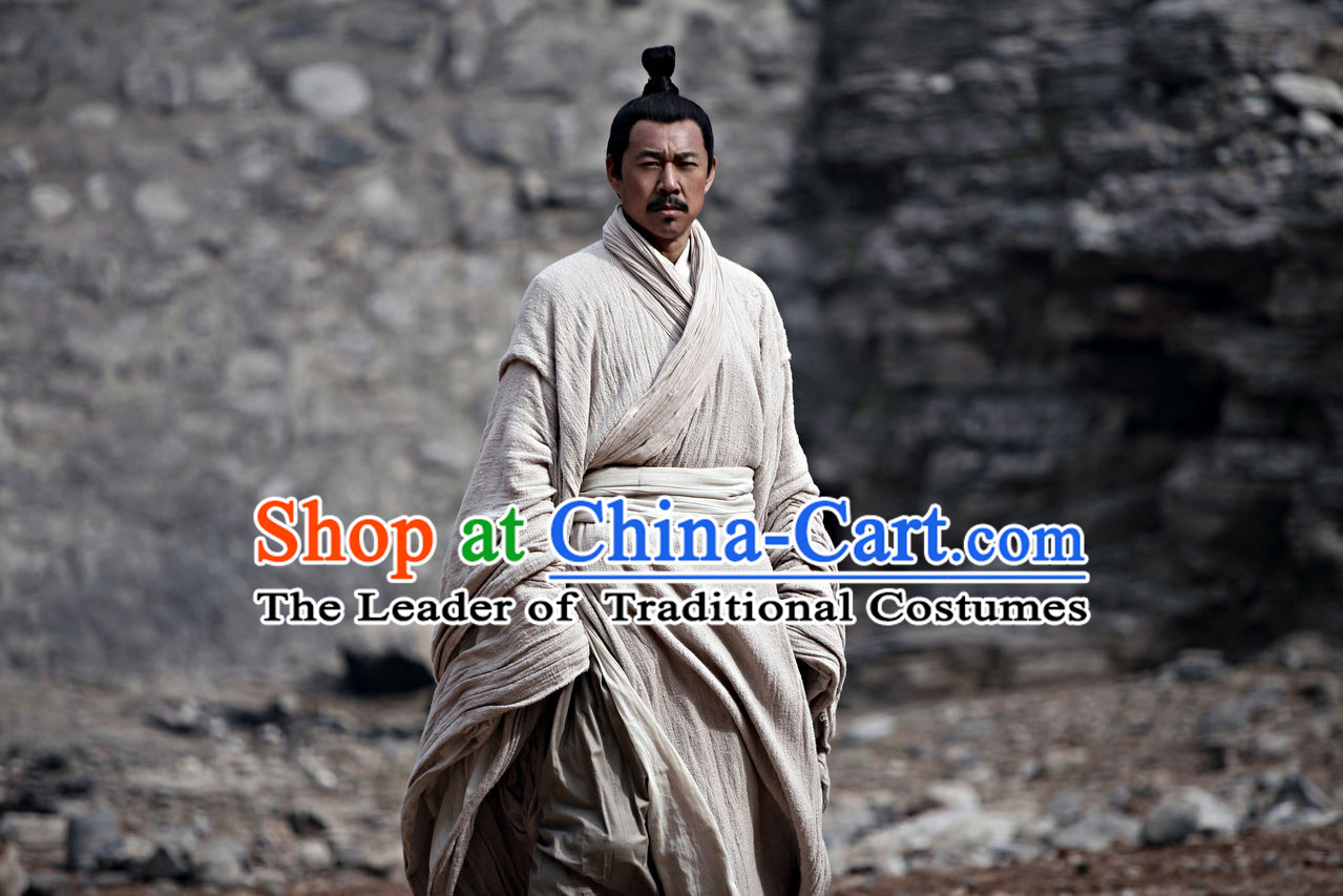 China Eastern Zhou Dynasty Spring Autumn Sun Zi Sun Tzu Chinese Costume Complete Set for Men