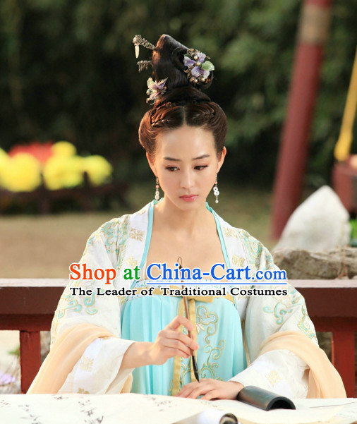 Chinese Tang Dynasty Imperial Queen Princess Wigs Hair Accessorise Fascinator Headpieces Hair Sticks Hairpins Hair Clips Hair Ornaments for Women