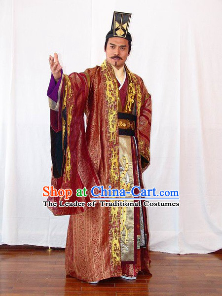 Ancient Chinese Tang Dynasty Statesman Historian Chancellor Duke Editor Wei Zheng Costume Complete Set for Men