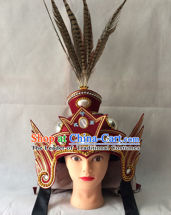 Chinese Opera General Superhero Hat Helmet Hat Headwear Headpieces Headdress for Men