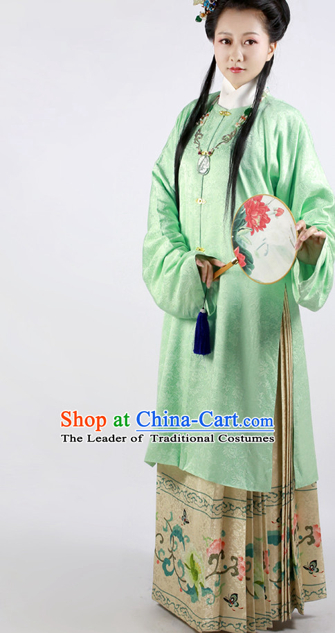 Ming Dynasty Clothing Chinese Classic Costume Ancient China Costumes Han Fu Dress Wear Garment Outfits Suits Clothing and Hair Accessories Complete Set for Women