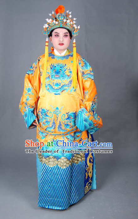 Chinese Opera Costumes Beijing Opera Costume Peking Stage Emperor Dress Dragon Robe Complete Set