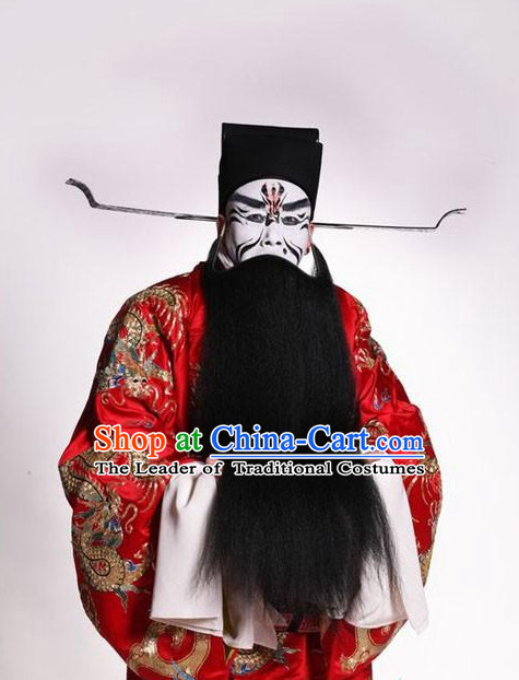 Chinese Opera Costumes Beijing Opera Costume Peking Stage Prime Minster Dress Dragon Robe Complete Set for Men