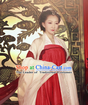 Chinese Tang Dynasty Wear Clothing and Hair Jewelry Complete Set for Women