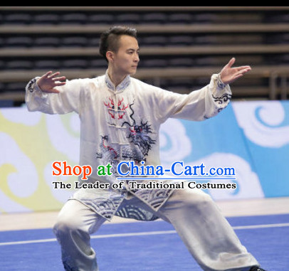 Top Tai Chi Sword Competition Outfit Wushu Contest Jacket Pants Supplies Custom Kung Fu Costume Wu Shu Clothing Martial Arts Costumes for Men Women Kids Boys Girls