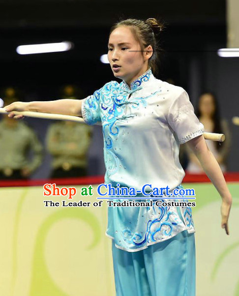 Top Wushu Competition Suits Southern Fist Tourament Qigong Kung Fu Training Karate Clothes Shaolin Outfit Martial Arts Uniform for Men Women Girls Boys Kids Adults