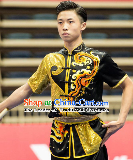 Top Wushu Long Fist Competition Suits Changquan Tourament Qigong Kung Fu Training Clothes Shaolin Outfit Martial Arts Uniform for Men Women Girls Boys Kids Adults