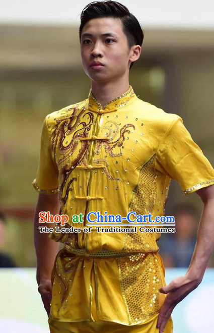 Top Grade Kung Fu Wushu Long Fist Competition Suits Changquan Tourament Qigong Kung Fu Training Clothes Shaolin Outfit Martial Arts Uniform for Men Women Girls Boys Kids Adults