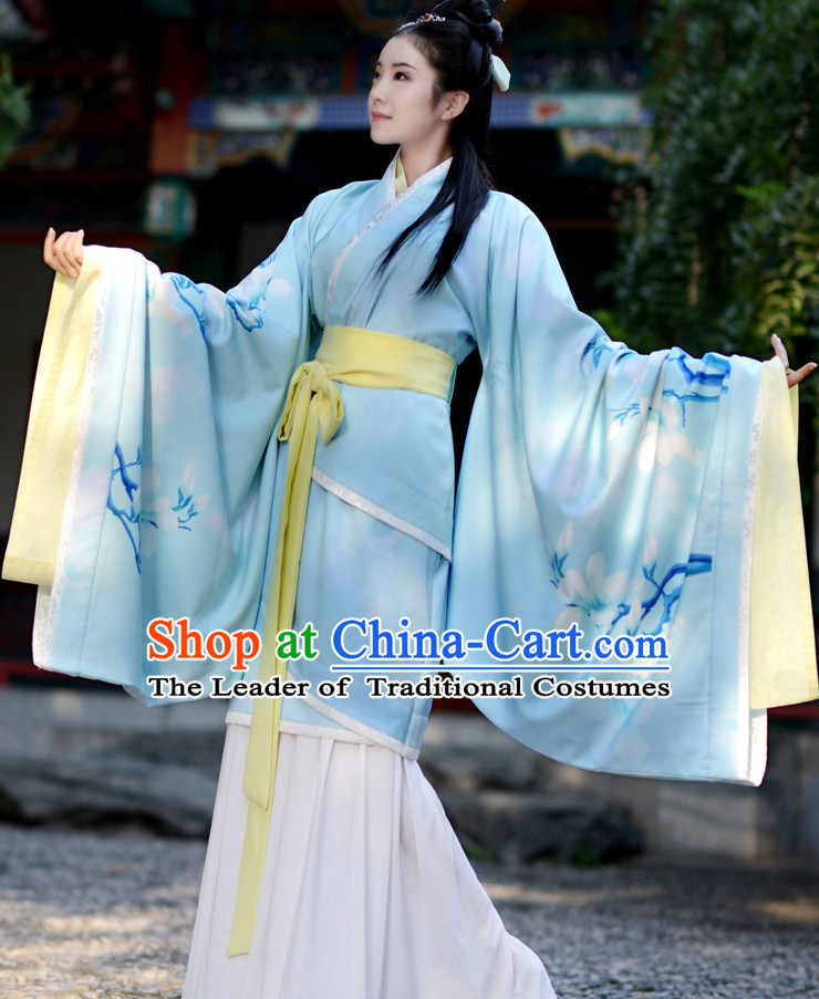 Han Dynasty Ancient Chinese Hanfu Garment Complete Set for Women and Girls