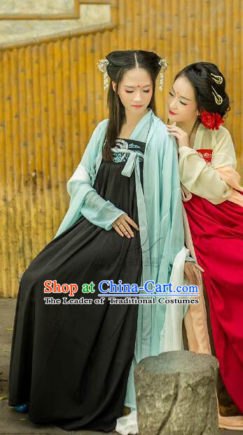 Asian Chinese Tang Dynasty Clothing and Hair Accessories Clothing Complete Set for Women