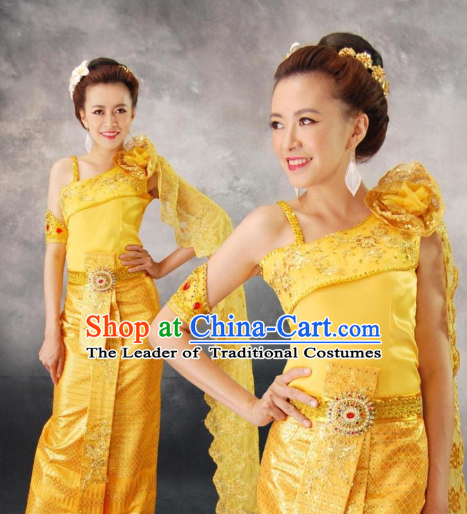 Thailand Fashion Thailand Customs Traditional Clothing Classic Dress Wedding Guest Ceremonial Clothing