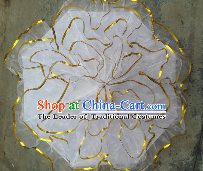 White Traditional Peony Flower Dance Umbrella Dancing Umbrellas