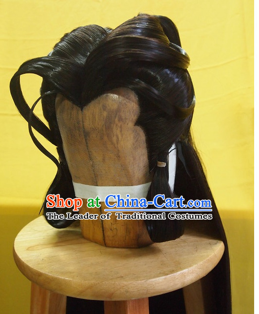 Ancient Chinese Style Full Wigs Hair Extensions Toupee Lace Front Wigs Remy Hair Sisters for Kids Men Women Hair Pieces Weave Hair Wig