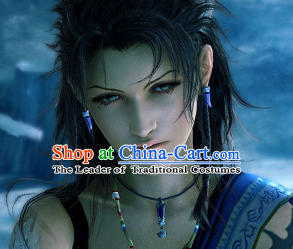 Ancient Japanese Korean Swordsman Wigs Female Wigs Toupee Wig Hair Extensions Sisters Weave Cosplay Wigs Lace and Hair Jewelry for Men