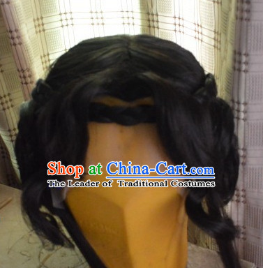 Ancient Chinese Japanese Korean Asian Long Wigs Cosplay Wig Performance Hair Extensions Real Wigs Toupee Full Lace Front Weave Pieces and Accessories for Men