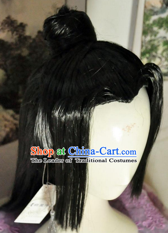 Chinese Long Wig Hair Extensions Real Wigs Toupee Full Lace Front Wigs Weave Pieces for Men