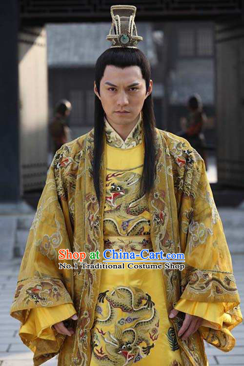 Ancient Traditional Emperor Dragon Long Suit Complete Set for Men