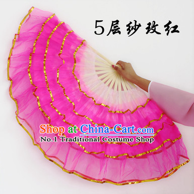 Five Layers Gauze Hand Fans for Sale