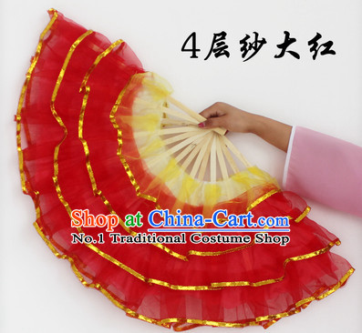 Four Layers Red Dance Fan