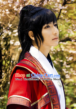 Traditioal Chinese Black Guzhuang Long Wig