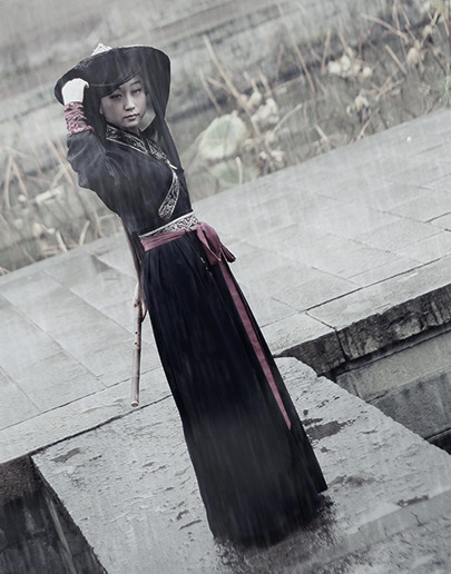 Chinese Traditional Black Hanfu for Women