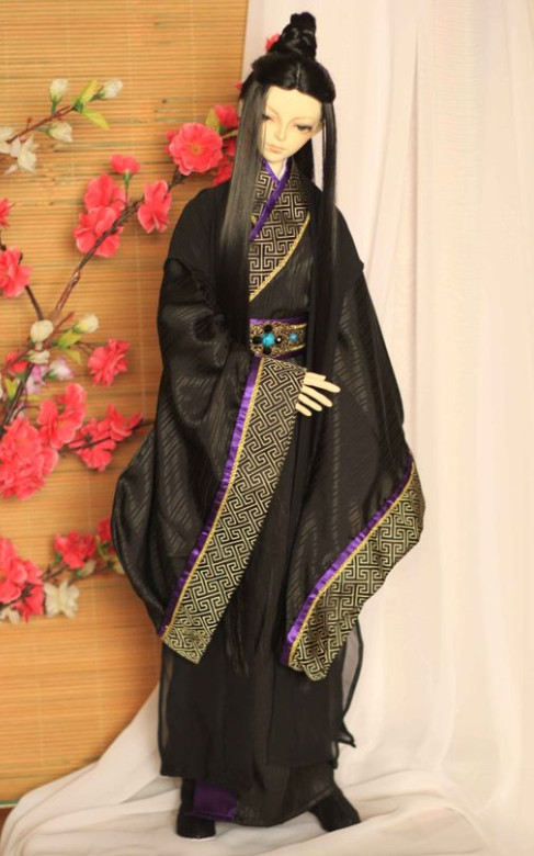 China Black Hanfu Suit Robe for Men