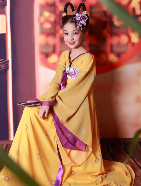 Chinese Empress Costumes and Hair Accessories for Girls Halloween Asian Fashion Ancient China Hanfu