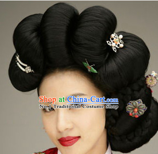 Korean Traditional Hanbok Black Wig