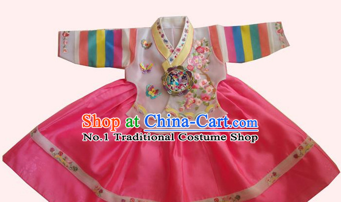 Traditional Korean Clothing Custom Made Kids Hanbok Dangui Chima Hair Accessory Norigae Petticoat