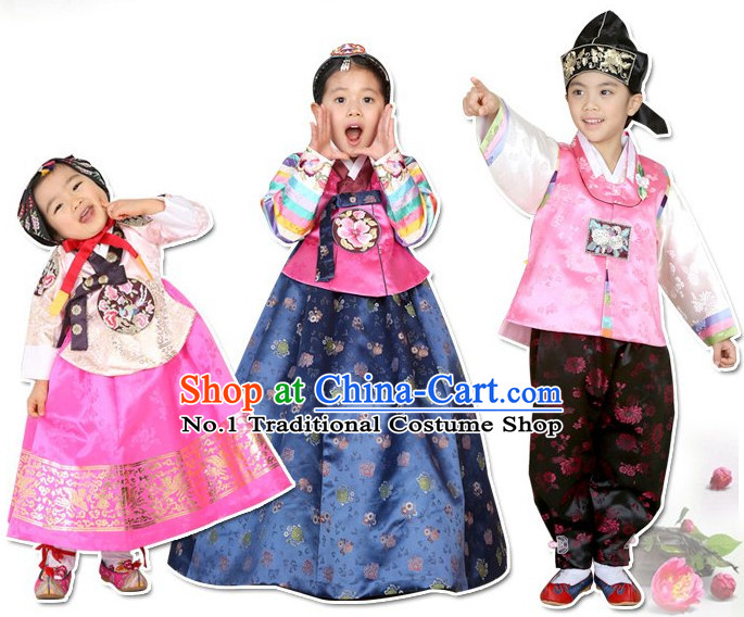 Top Traditional Korean Kids Fashion Kids Apparel Birthday Baby Clothes Three Sets