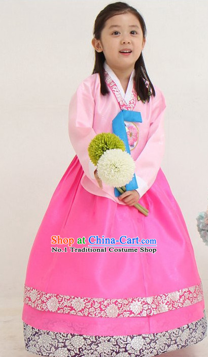 Top Korean Traditional Custom Made Birthday Hanbok Complete Set for Girls