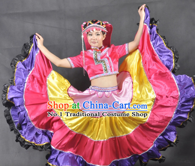 Yi Gui Zhou Ethnic China Nationality Group Dance Costumes for Women