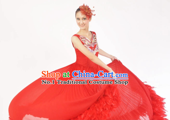 China Shop Chinese Red Dance Attire for Women