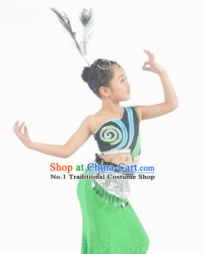 China Peacock Dance Costumes Ballerina Costume Burlesque Costumes Salsa Costumes