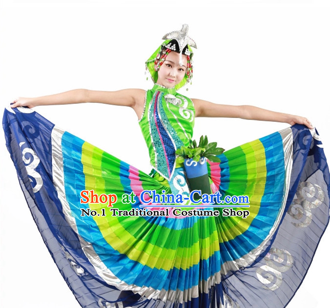 Custom Made Chinese Yi Minority Group Dance Costumes for Women